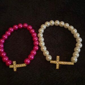 Pearl cross bracelets